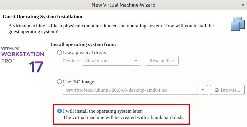 VMware New VM Wizard