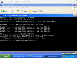 Windows XP able to ping router