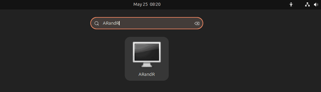 Opening ARandR using Activities menu in Ubuntu