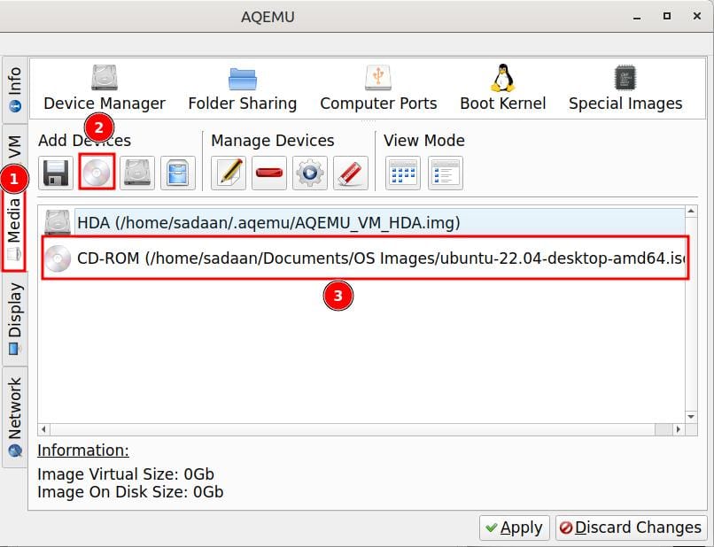 Adding ISO file with CD-ROM