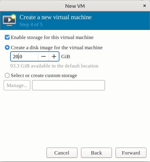 Adding storage to VM