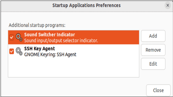 Selecting specific startup applications to remove it