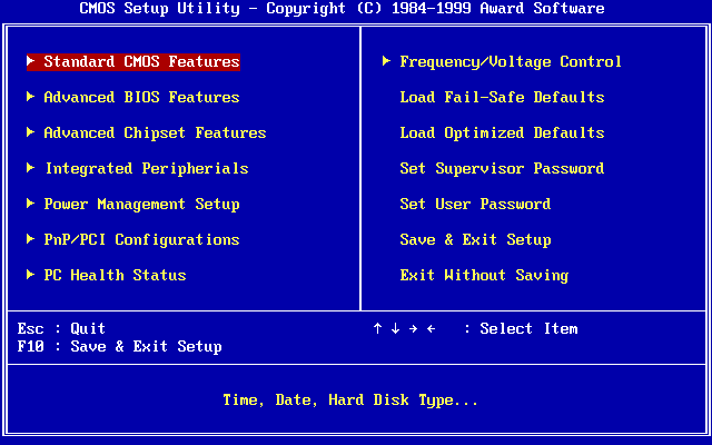 CMOS setup