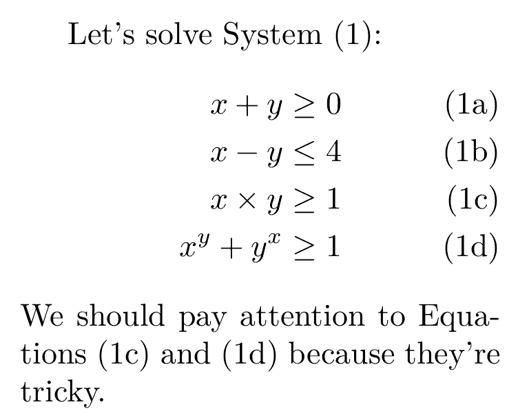 The subequations environment