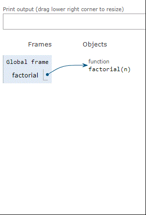 Factorial with recursion