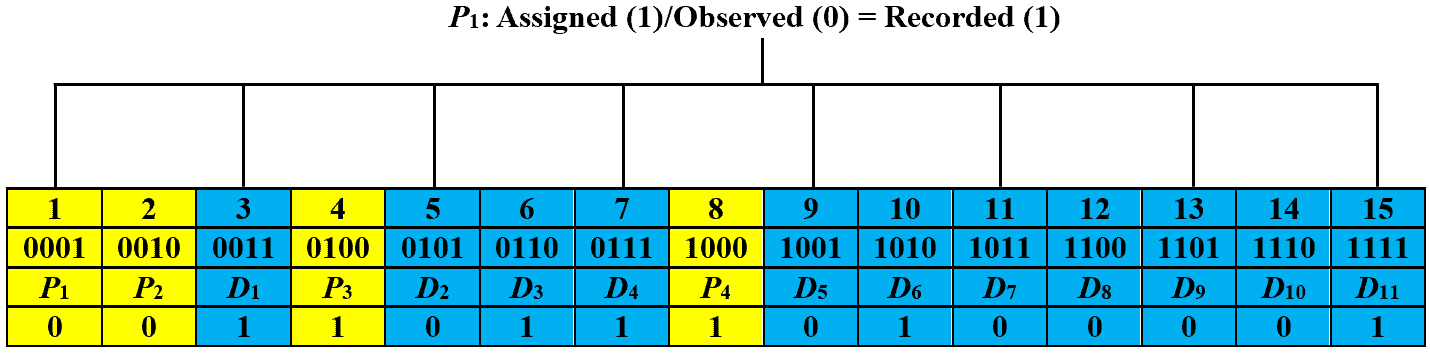 hamming code p1 detect