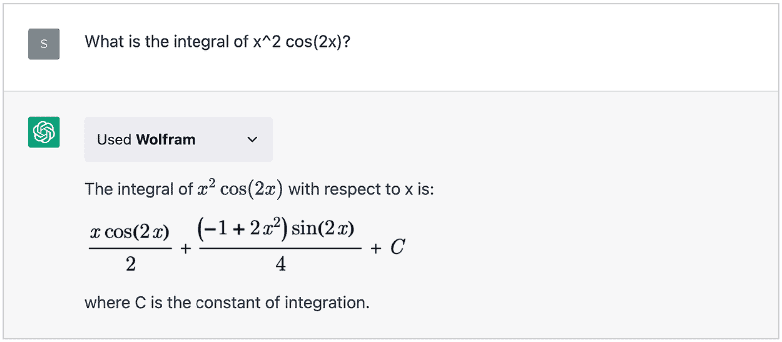 Wolfram Plugin Integrals