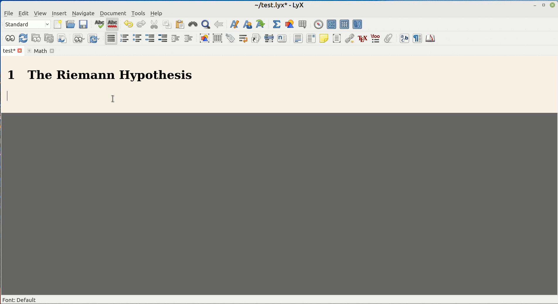 LyX Equation Editor example