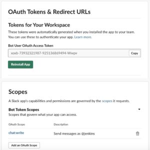 jenkins slack token