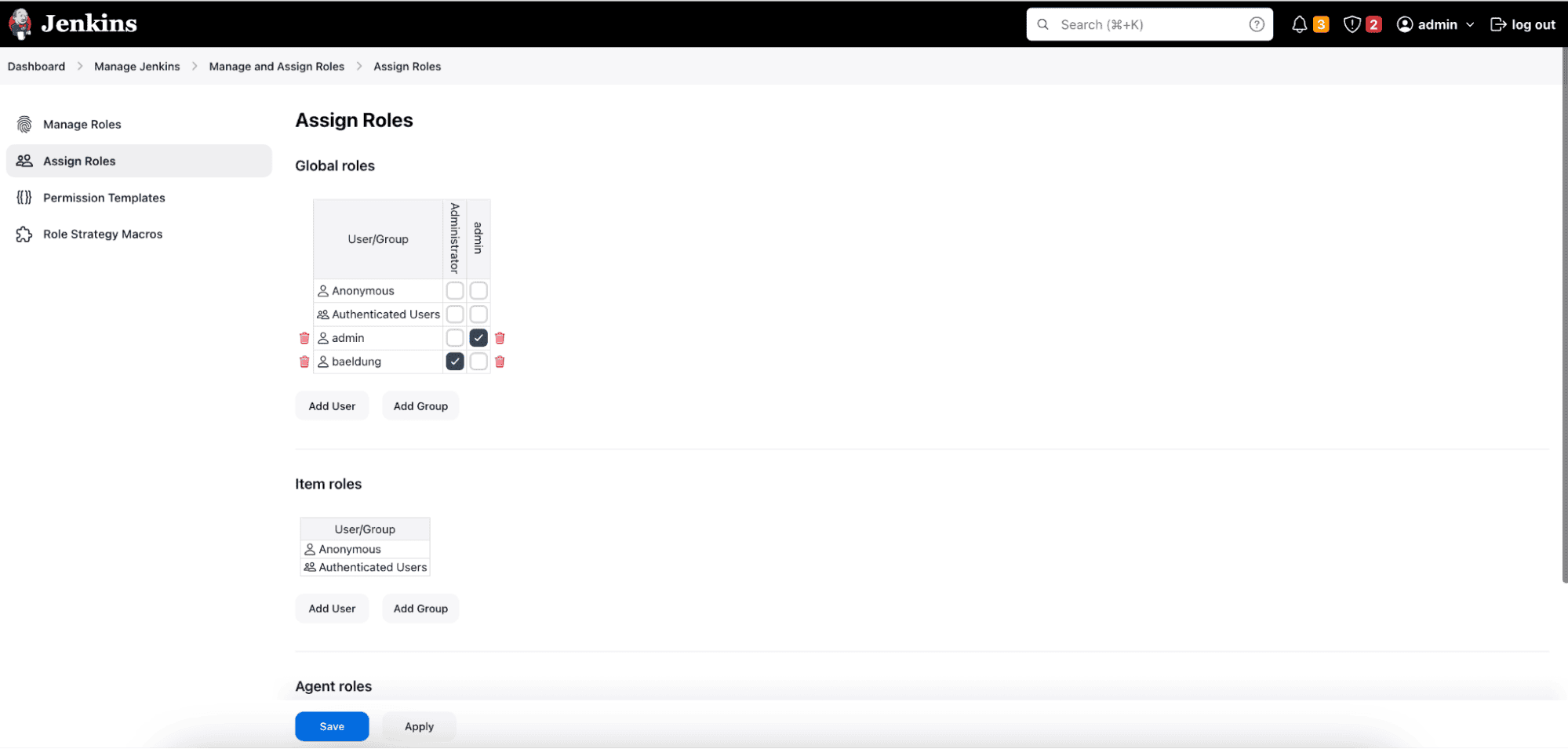 assign roles