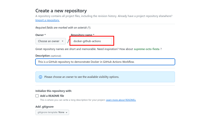 Github Repository for Docker in Github Actions