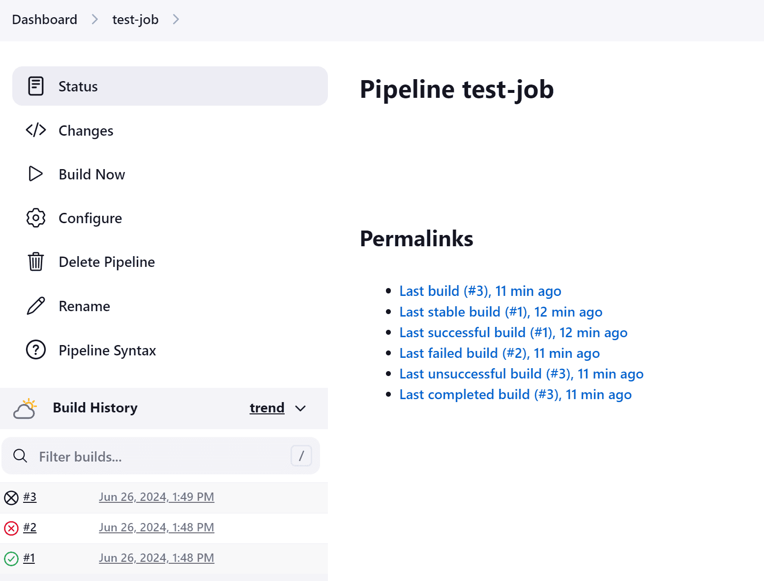 Get Jenkins build status